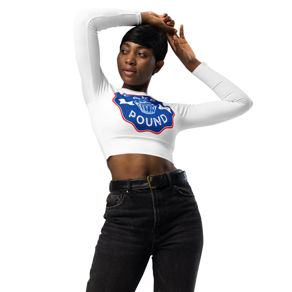 Cake by the pound logo long-sleeve crop top