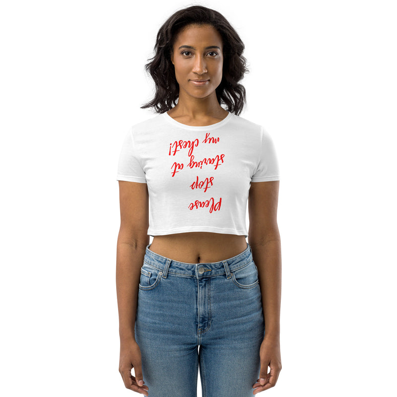 Stop Staring Crop Top White